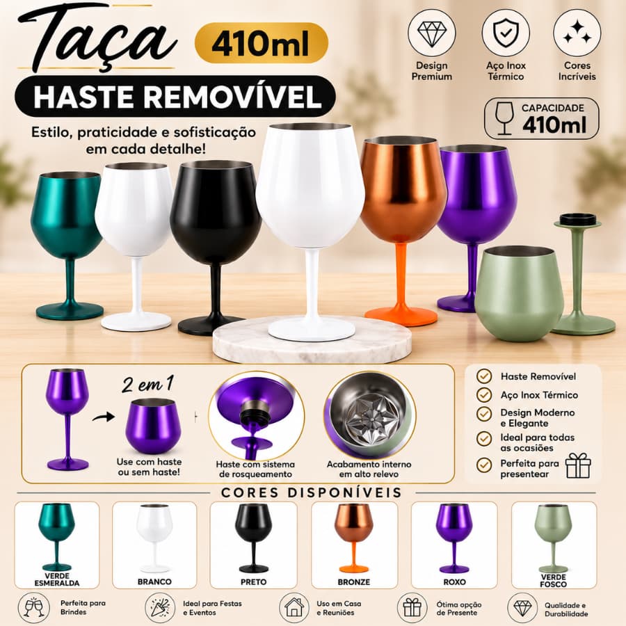 taça  e copo 2 em 1 termica 410 ml monta e desmonta facil