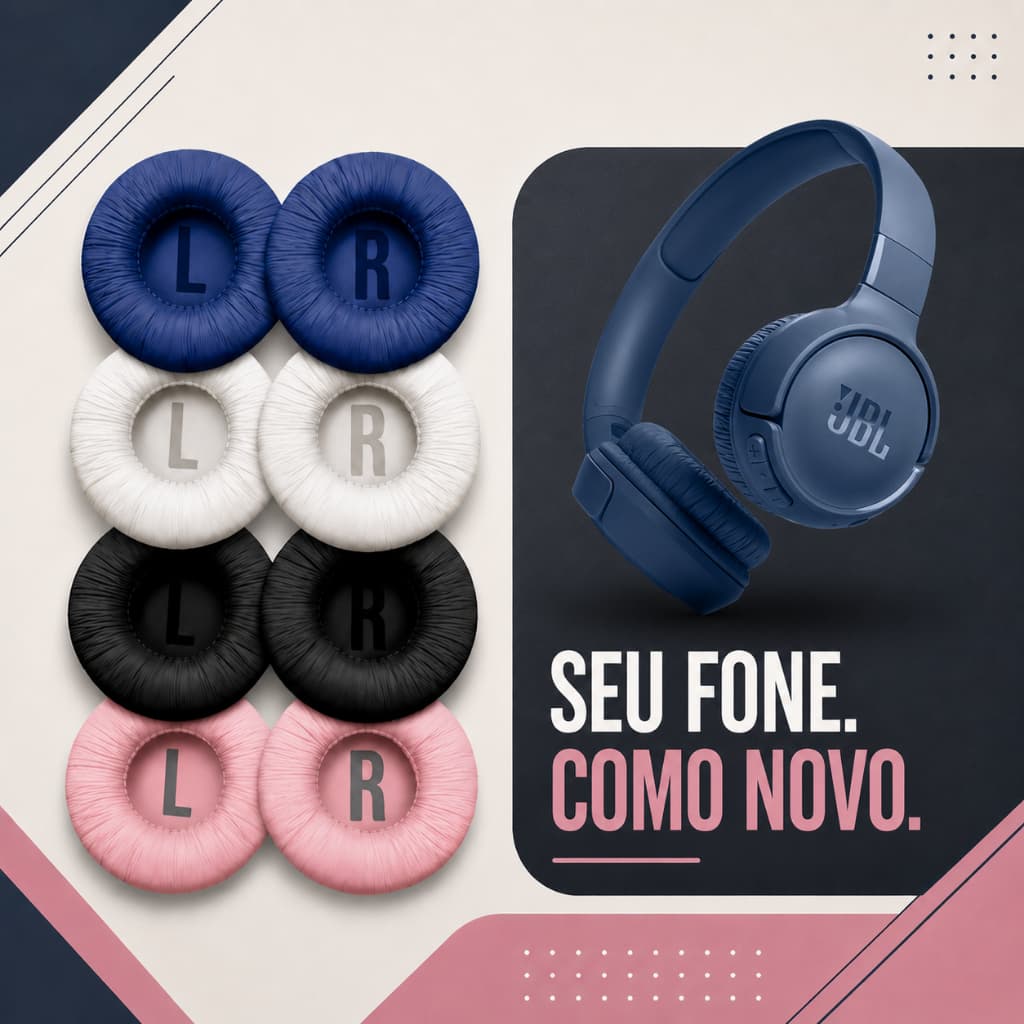 Kit Novo Espumas Para Fone JBL Tune600 T450 T450bt T500bt T500