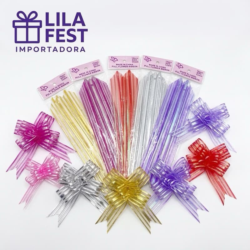 Kit 80 Laços Organza Pronto Fácil Presente Embalagem Luxo Premium Lacinho Decoração Atacado