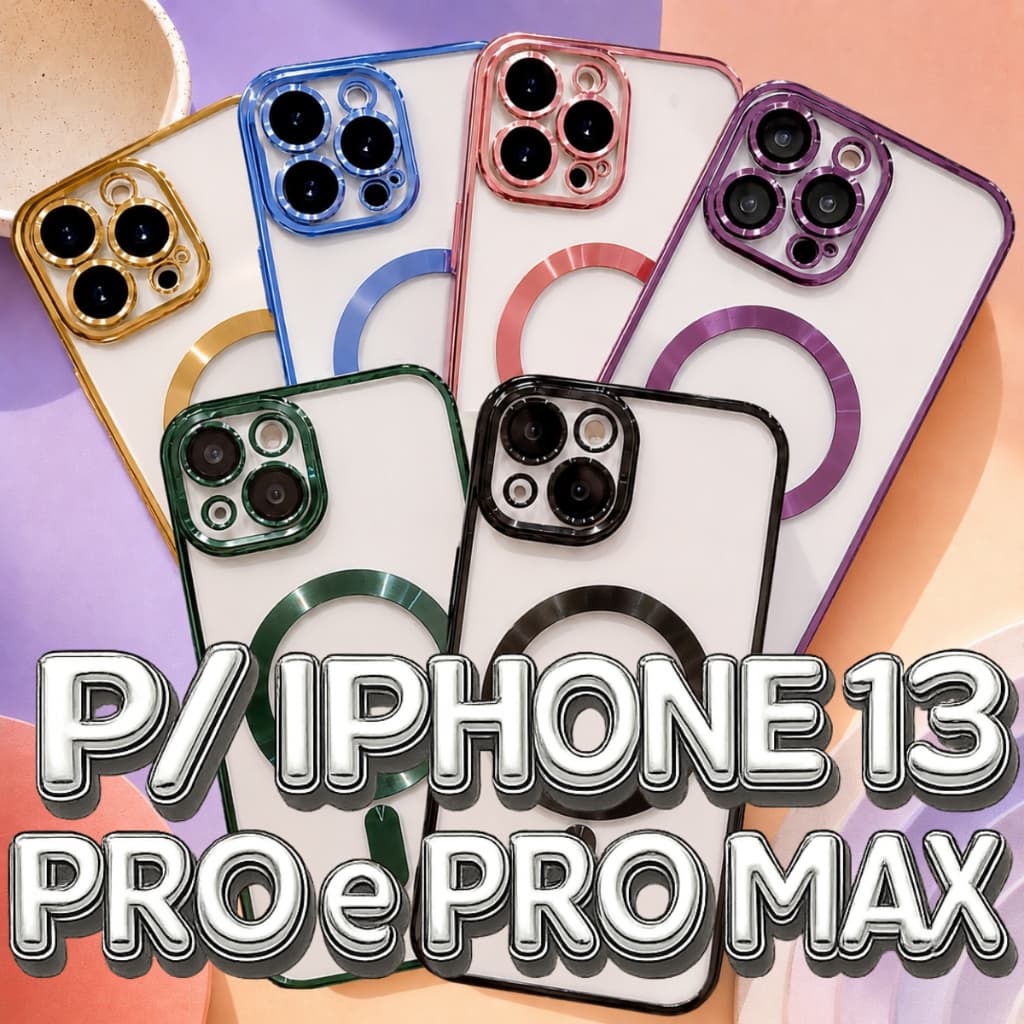 Capa Capinha Para iPhone 13, 13 PRO, 13 PRO MAX Transparente Magsafe Indução Anti-impacto Proteção Colorida Câmera