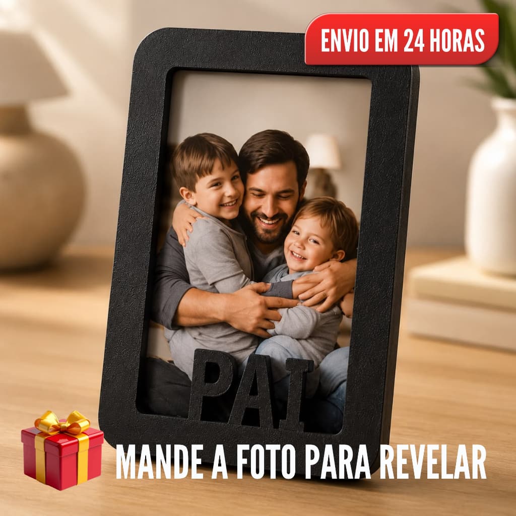 Presente Dia dos Pais | Porta-Retrato Personalizado com Foto Revelada 10x15