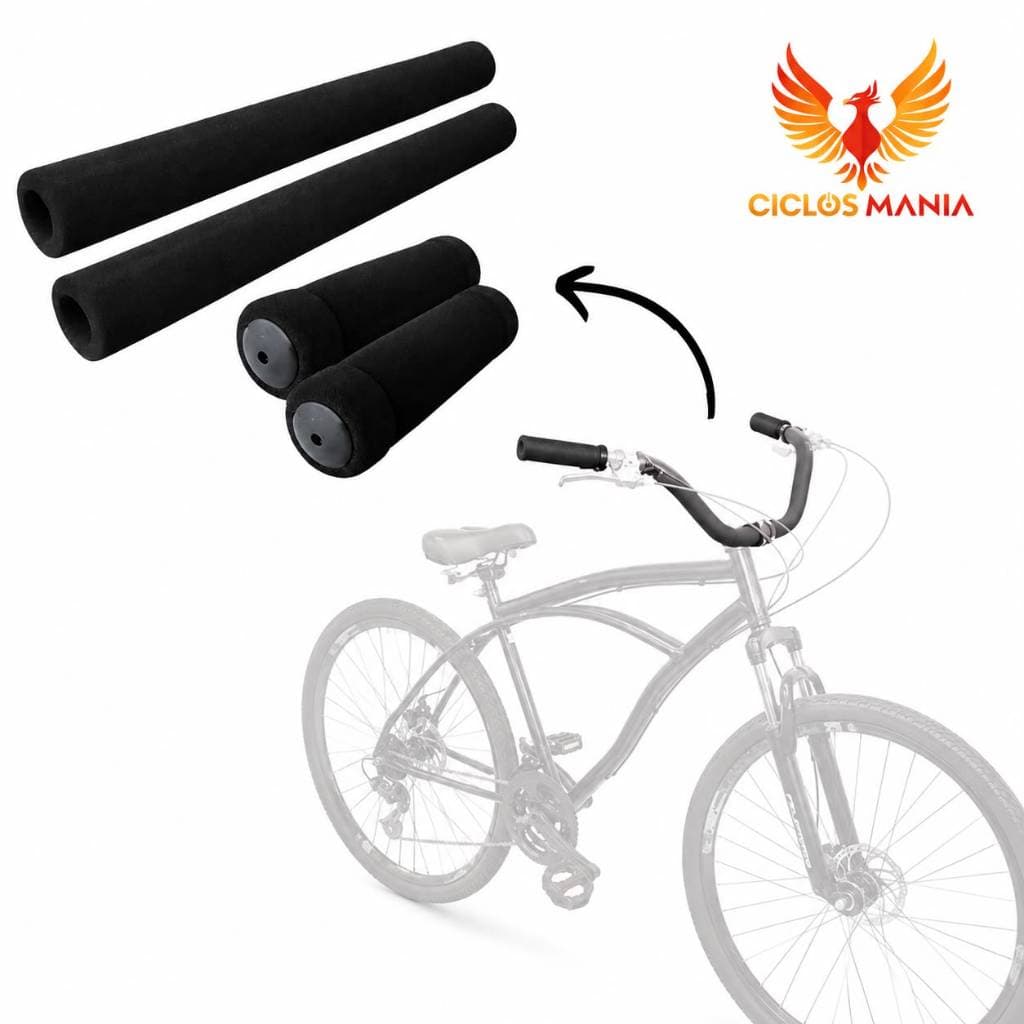 Conjunto de Manopla Beach Espuma Preta para Guidão de Bicicleta Bike