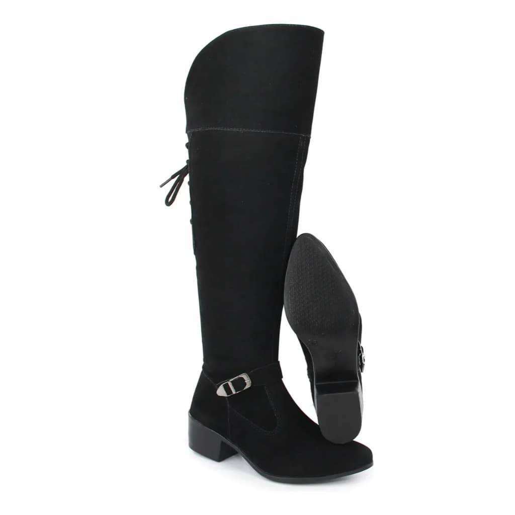 Bota Feminina Montaria Camurça Sued Panturrilha Grossa - 34