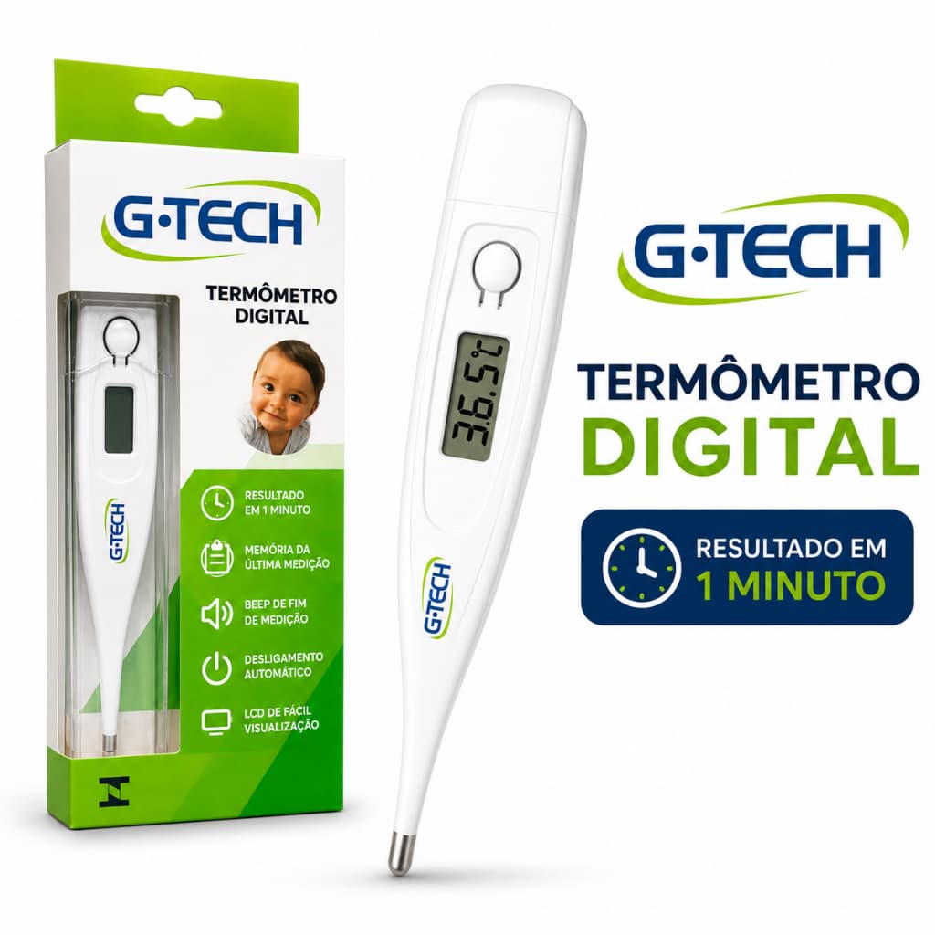 TERMÔMETRO DIGITAL CLÍNICO TH1027 G-TECH