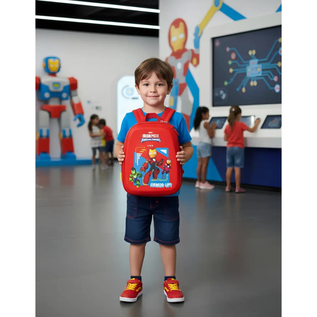 Mochila Infantil Homem de Ferro Tamanho P - Vermelha