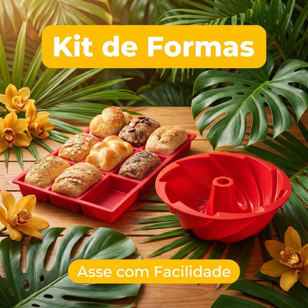 Molde Silicone Retangular 9 Cavidades Multiuso para Biscoitos, Bolos e Chocolate