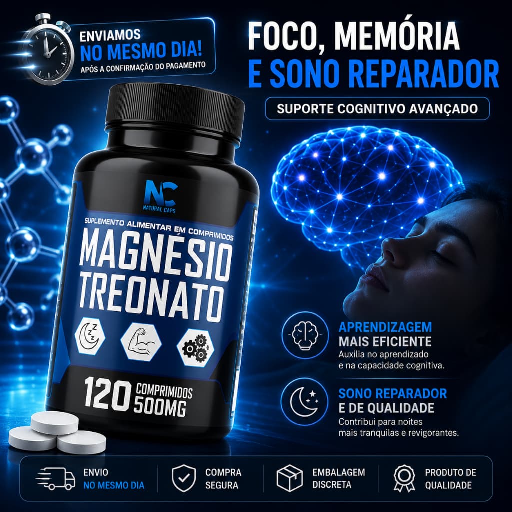 Magnésio Treonato ORIGINAL + Treonina 120 Comprimidos PROMOÇÃO- ENVIO RÁPIDO