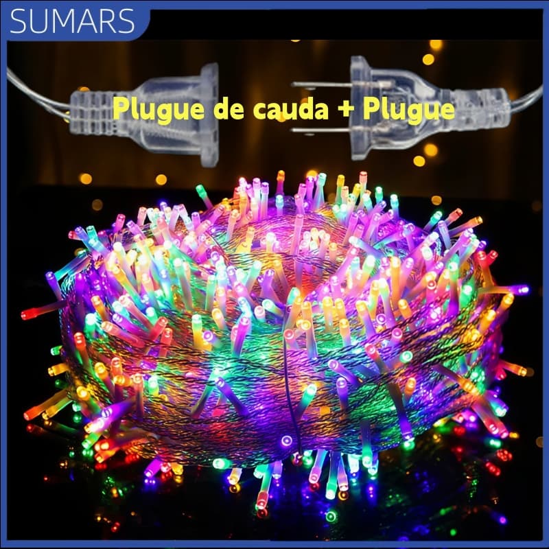 COM OFERTA! Pisca De Led 110V 10M 100 Leds ou 5M 500 Leds Luz Árvore Natal Multiuso Decoração Janela