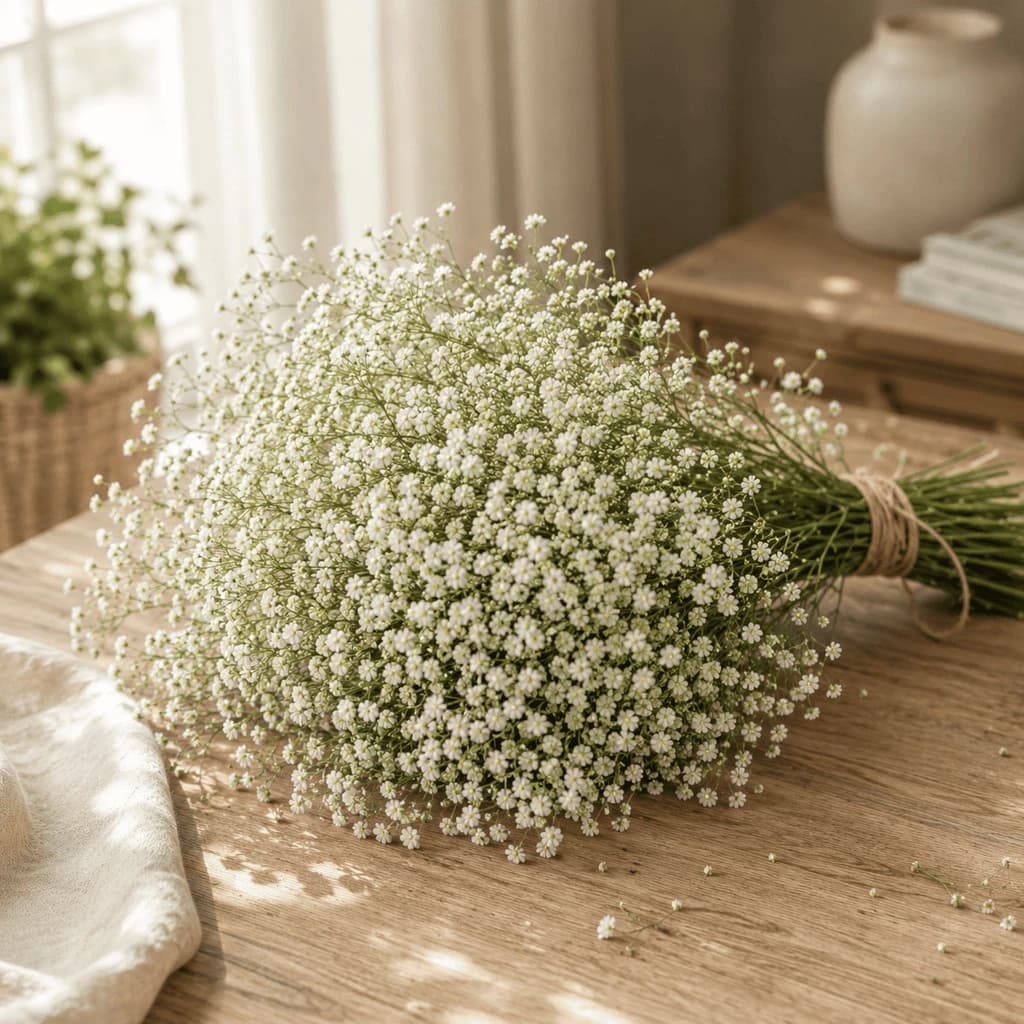 Buquê Mosquitinho Artificial Branco Flores Para Vasos Arranjos Casamento Festa
