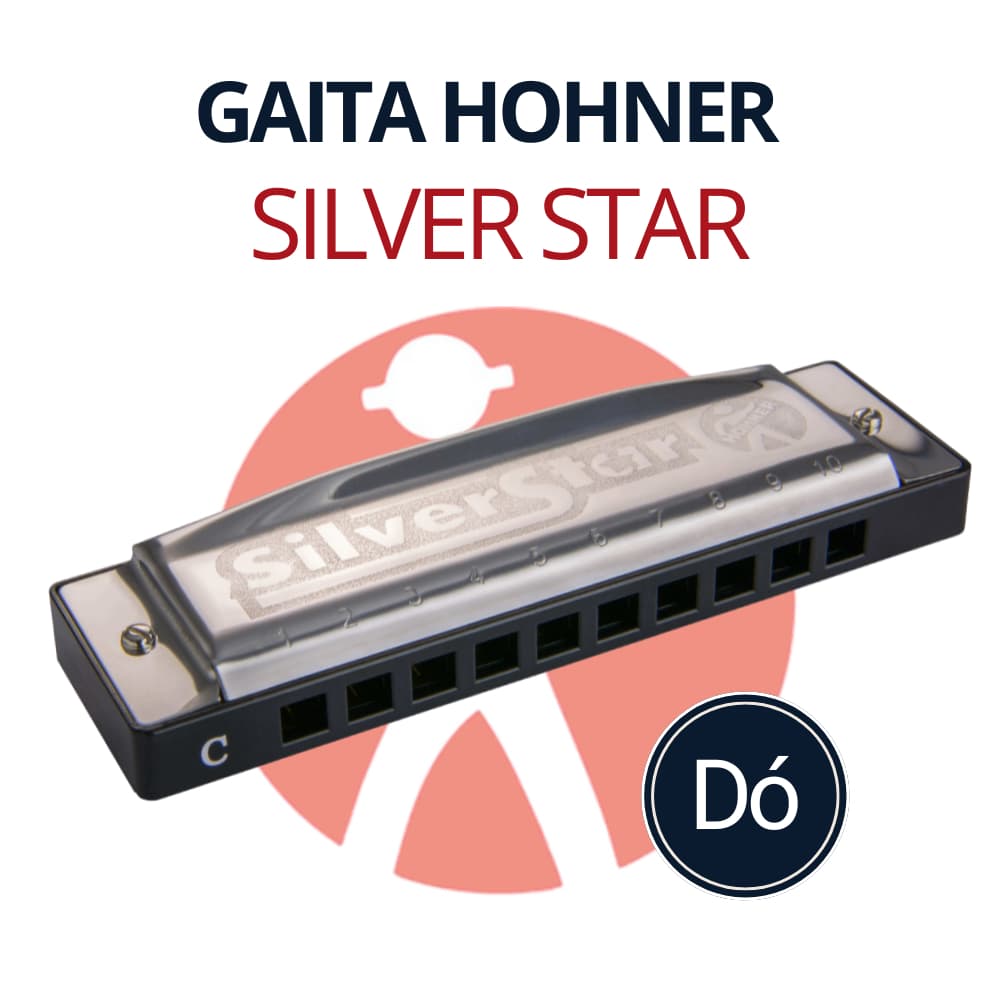 Gaita Harmónica Silver Star em C (Do) Diatônica Gaita de Boca Profissional Gaita Hohner