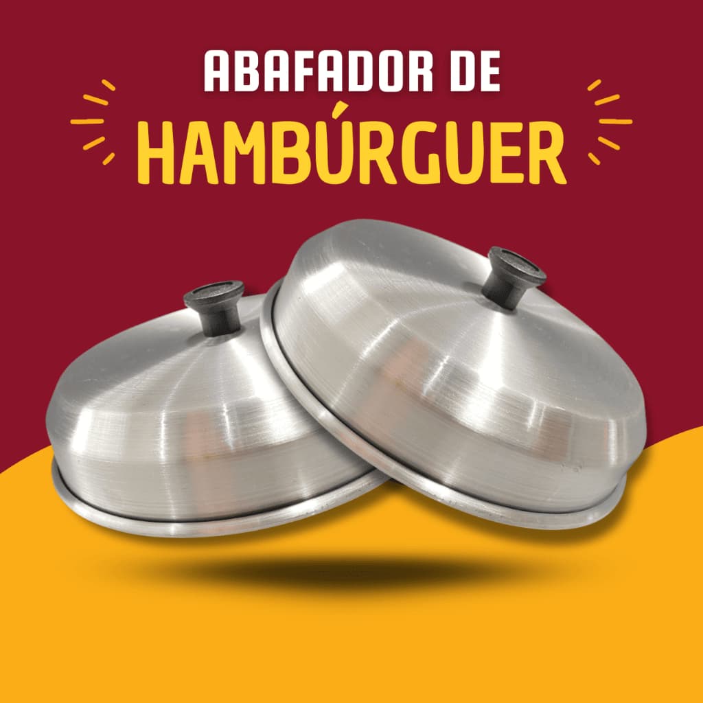 Abafador de Hamburguer Alça Não Esquenta, Abafador Hamburguer Chapa Grelha, Abafador Frigideira