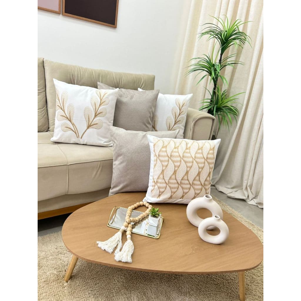 Kit 5 Capas de Almofadas 45x45cm, Suede Sublimadas -  Decorativas e Sofisticadas. Zíper Invisível Sala, Sofá e Quarto Lu