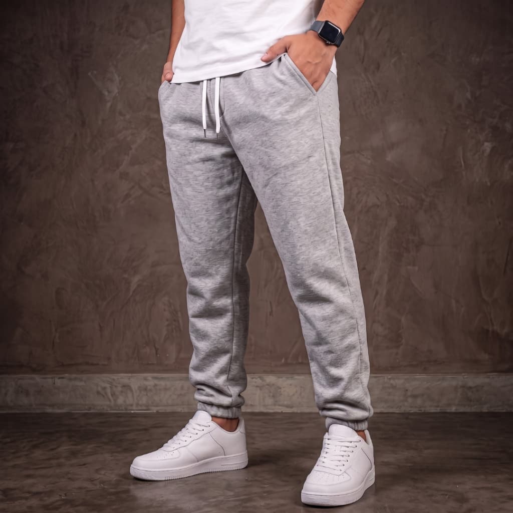 Calça Jogger Moletom Masculina Algodão Premium Bolsos Laterais Conforto e Estilo, Casual Esportivo