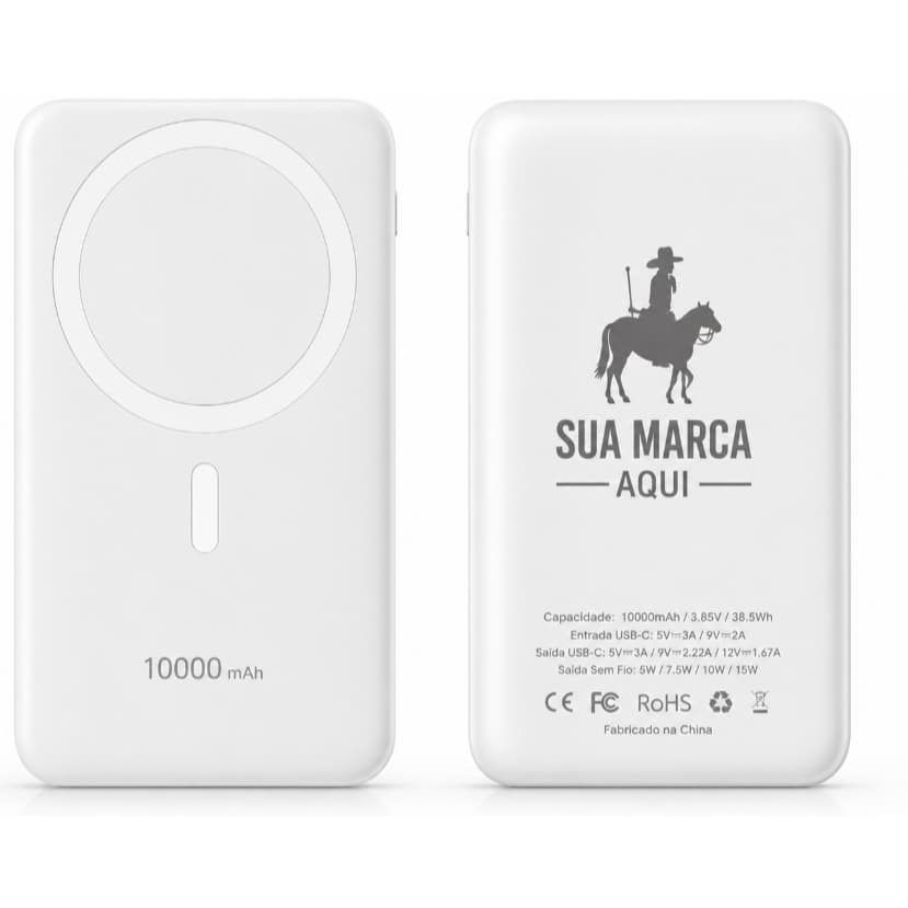 Power Bank MagSafe 10000mAh Personalizado com Sua Logo Brinde Empresarial