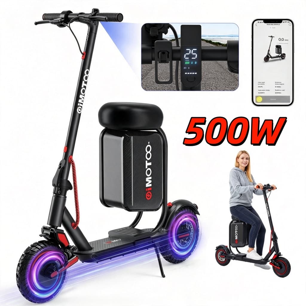 500W Patinete Elétrico 120kg 30km de Autonomia Motor 40km/h com Assento