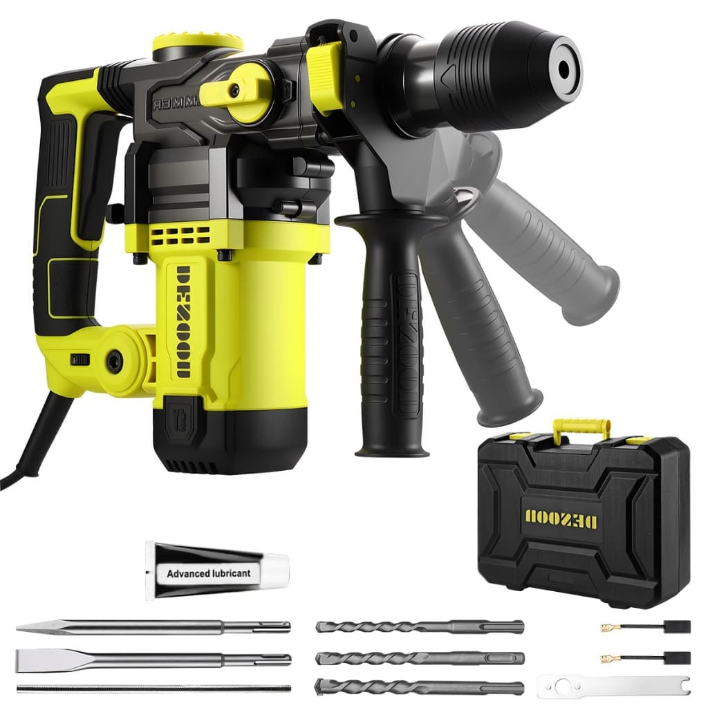 DESOON Martelete Rompedor Perfurador Demolidor  Profissional Elétrico Martelo SDS Plus 1500W 220V 4.5J Rotativo 3 Funçõe