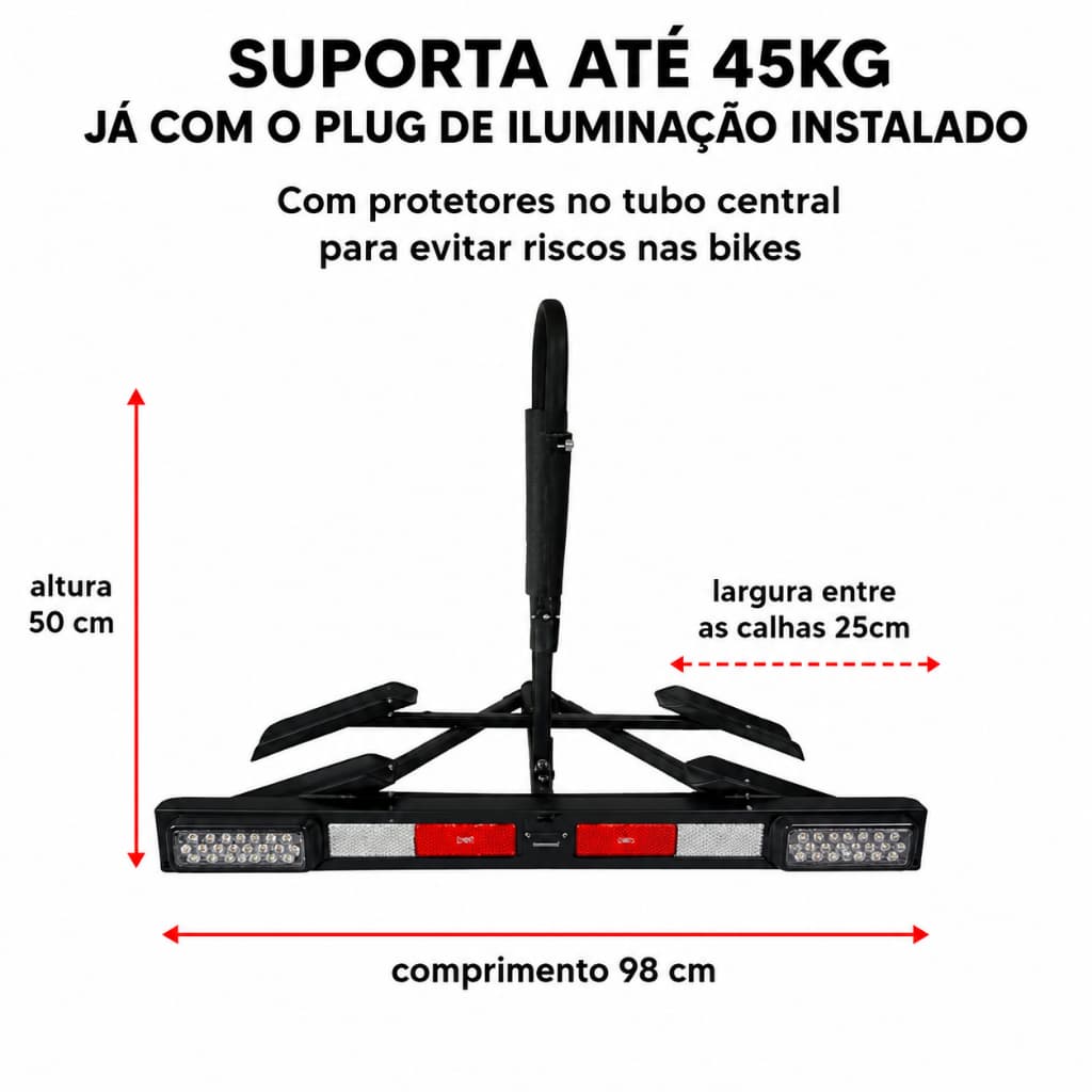 TRANSBIKE ENGATE REBOQUE PLATAFORMA SUPORTE 2 BICICLETA