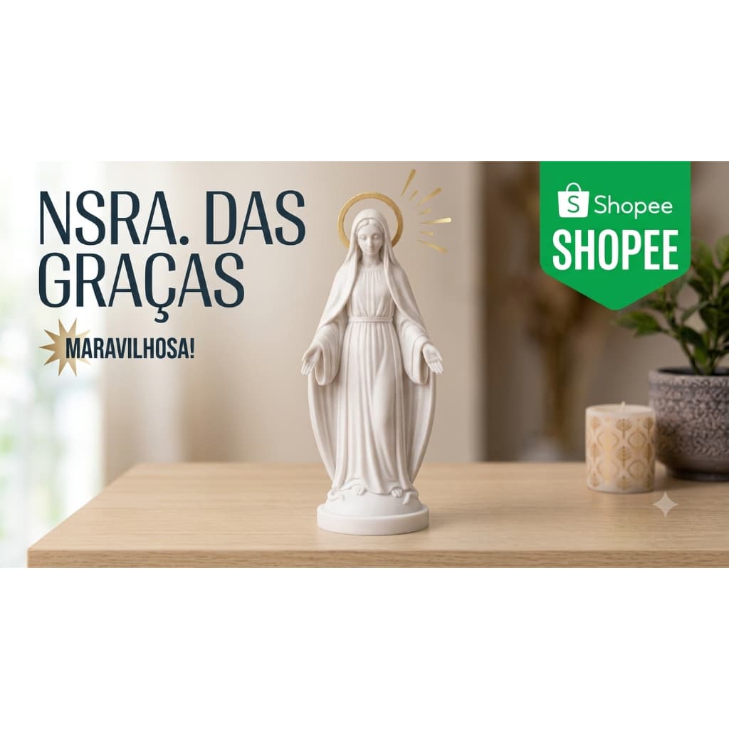 Imagem Católica Nossa Senhora das Graças 25cm - Impressão 3D