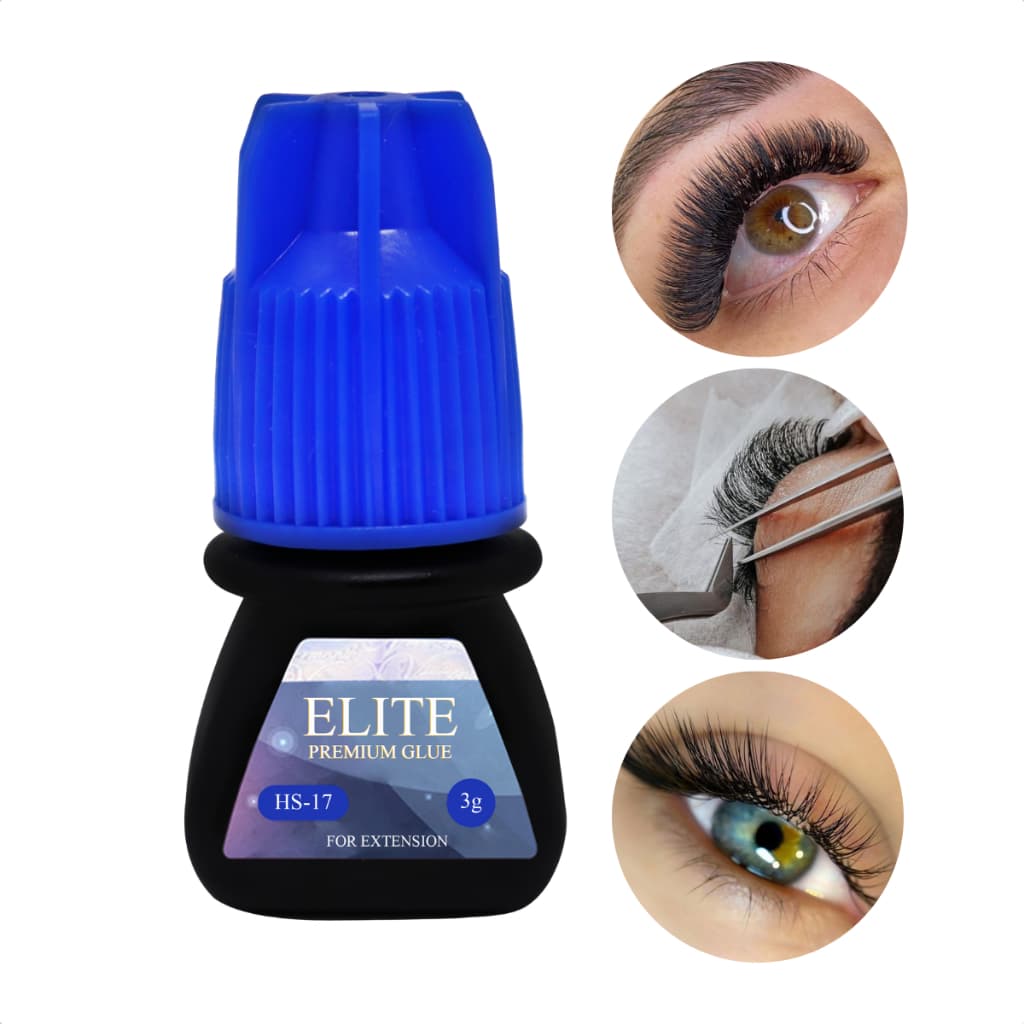 Cola para Extensão de Cílios Elite HS17 3ml Preta para Clássico e Volume Russo Pro
