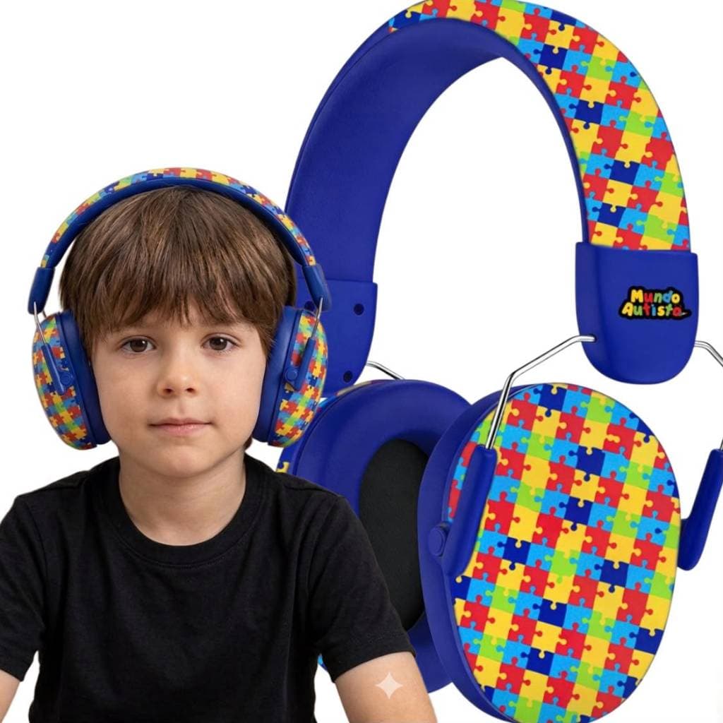 Abafador TEA PRO 34DB Autismo Fone Protetor de Som Ouvido Auricular Ruido Confortavel Tdah Autista
