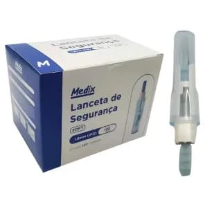Lanceta de Segurança 21g x 1,8mm (azul) - Medix