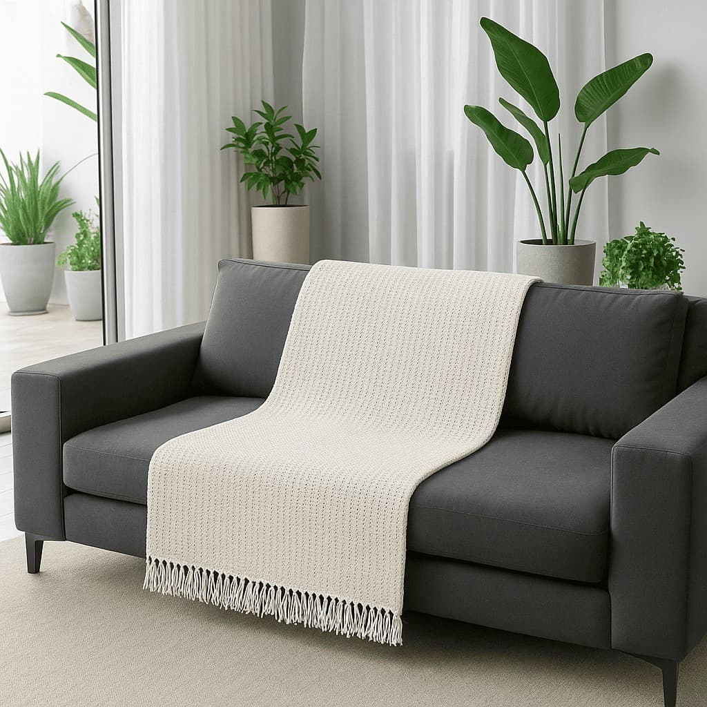 Manta Para Sofá Trabalhada Luxo Amazona King 260cm x 240cm