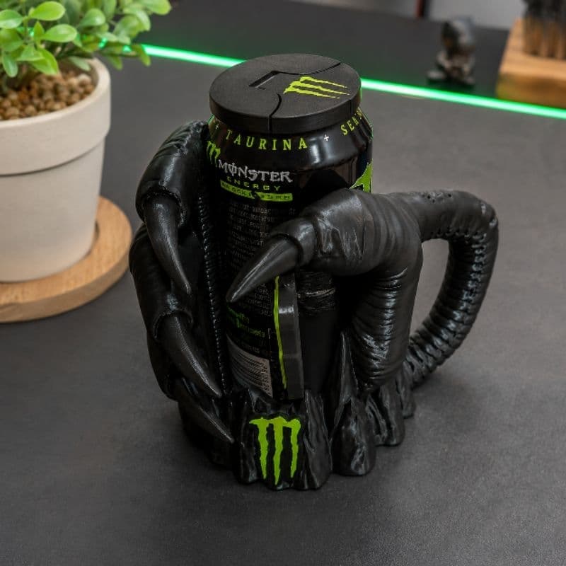 Porta lata Garra Monster de impressão 3D(KIT COM ABRIDOR E TAMPA PARA LATA)