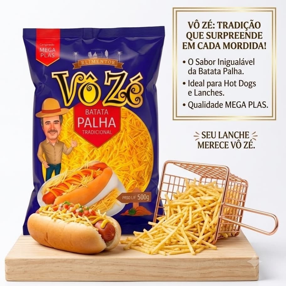 Batata Palha Vô Zé Qualidade Premium Crocante