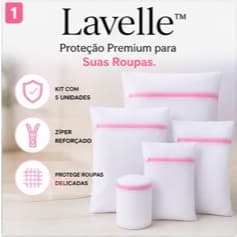 Kit 5 Sacos para Lavar Roupas Delicadas com Zíper Reforçado | Organizador de Lavagem Lavelle™
