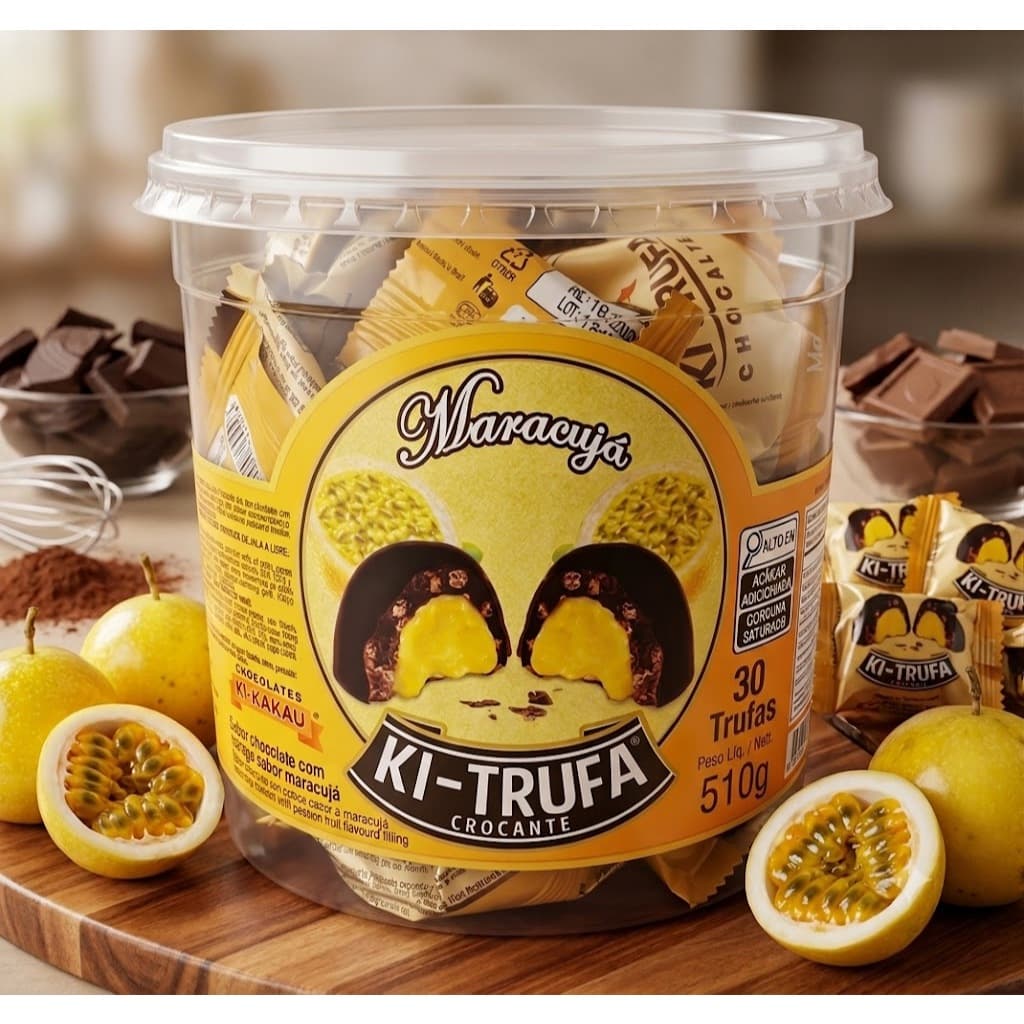 30 UN TRUFAS DE CHOCOLATE COM MARACUJÁ POTE 510G KITRUFA KIKAKAU