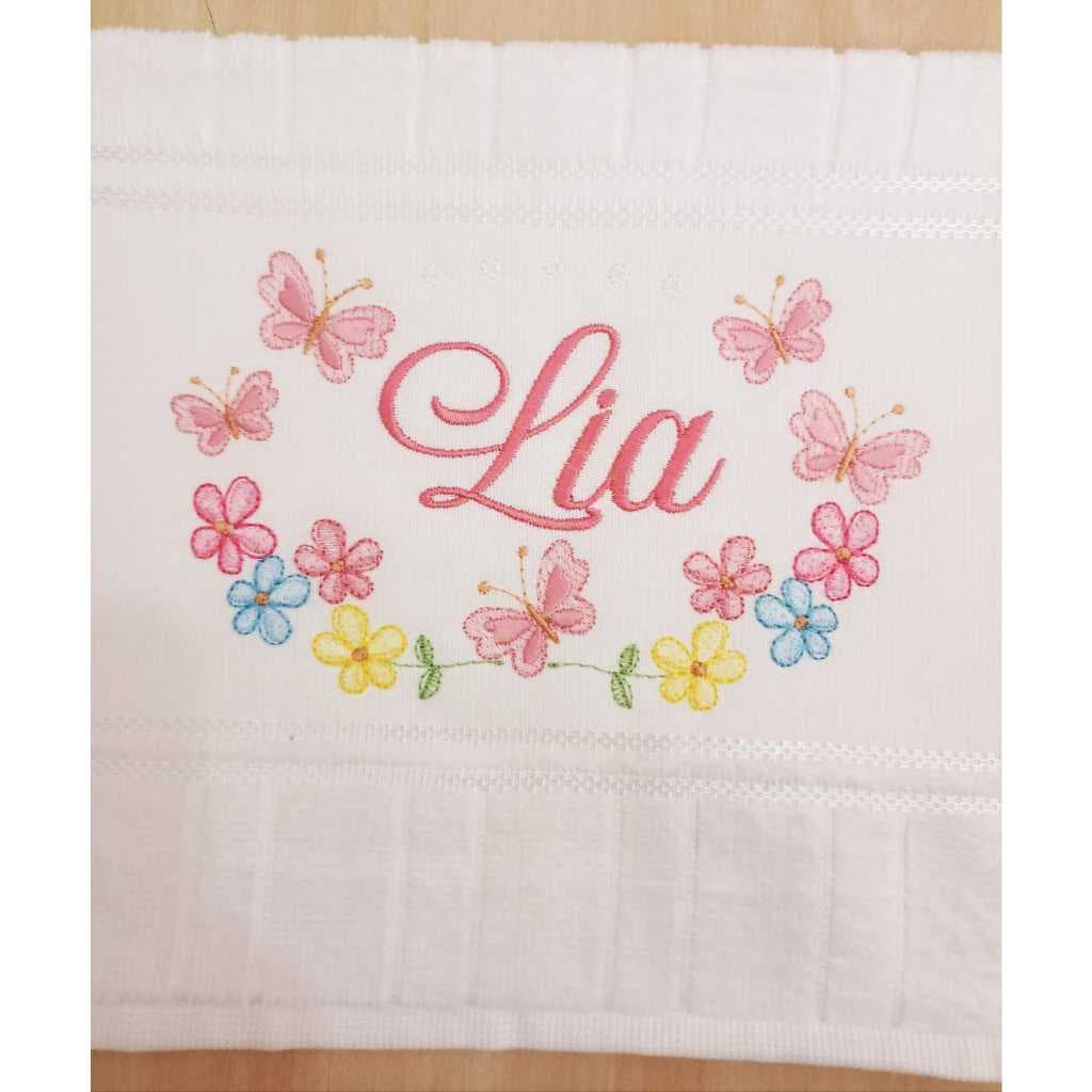 Kit 2 Toalhas Bordadas Personalizadas - para uso de mão, de boca, escolar ou para creche