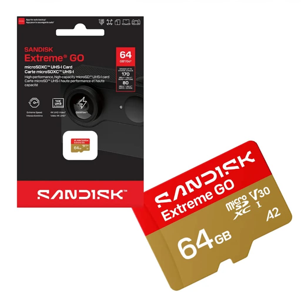 Cartão de Memória 64gb Micro Sd Extreme GO 170mbs Sandisk ( Drones, Câmeras de Ação )