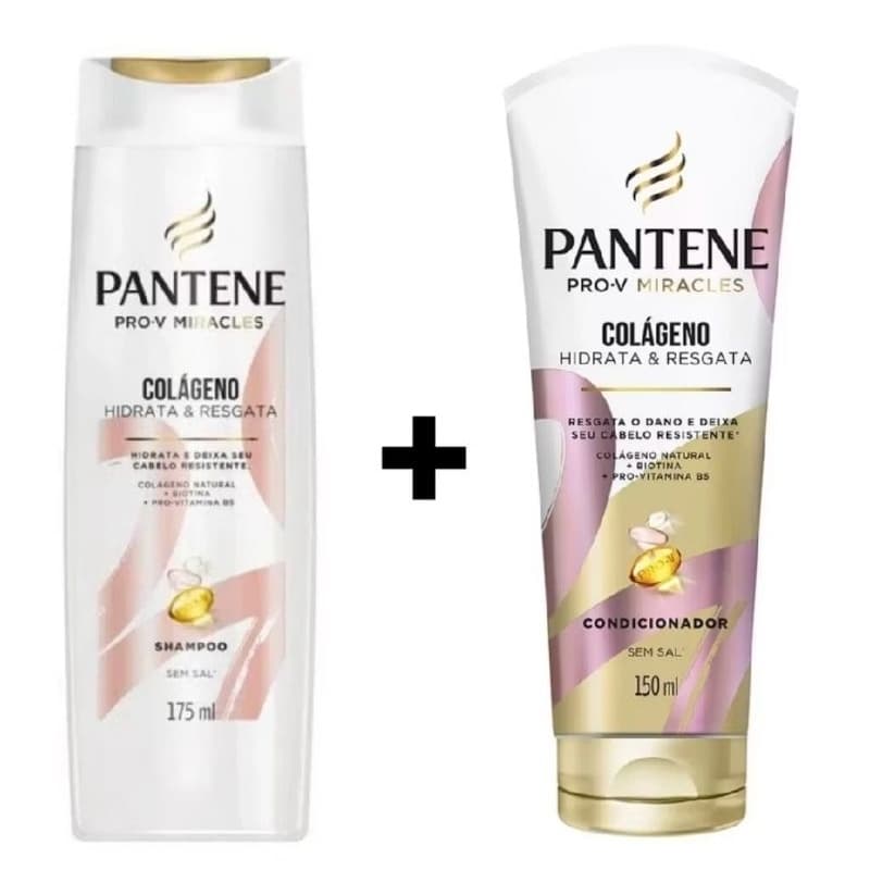 Kit Pantene Colágeno Hidrata & Resgata Shampoo 175ml + Condicionador 150ml