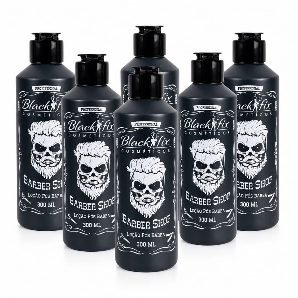 kit c/ 6 Loções Pós Barba Black Fix Barber Shop 300Ml