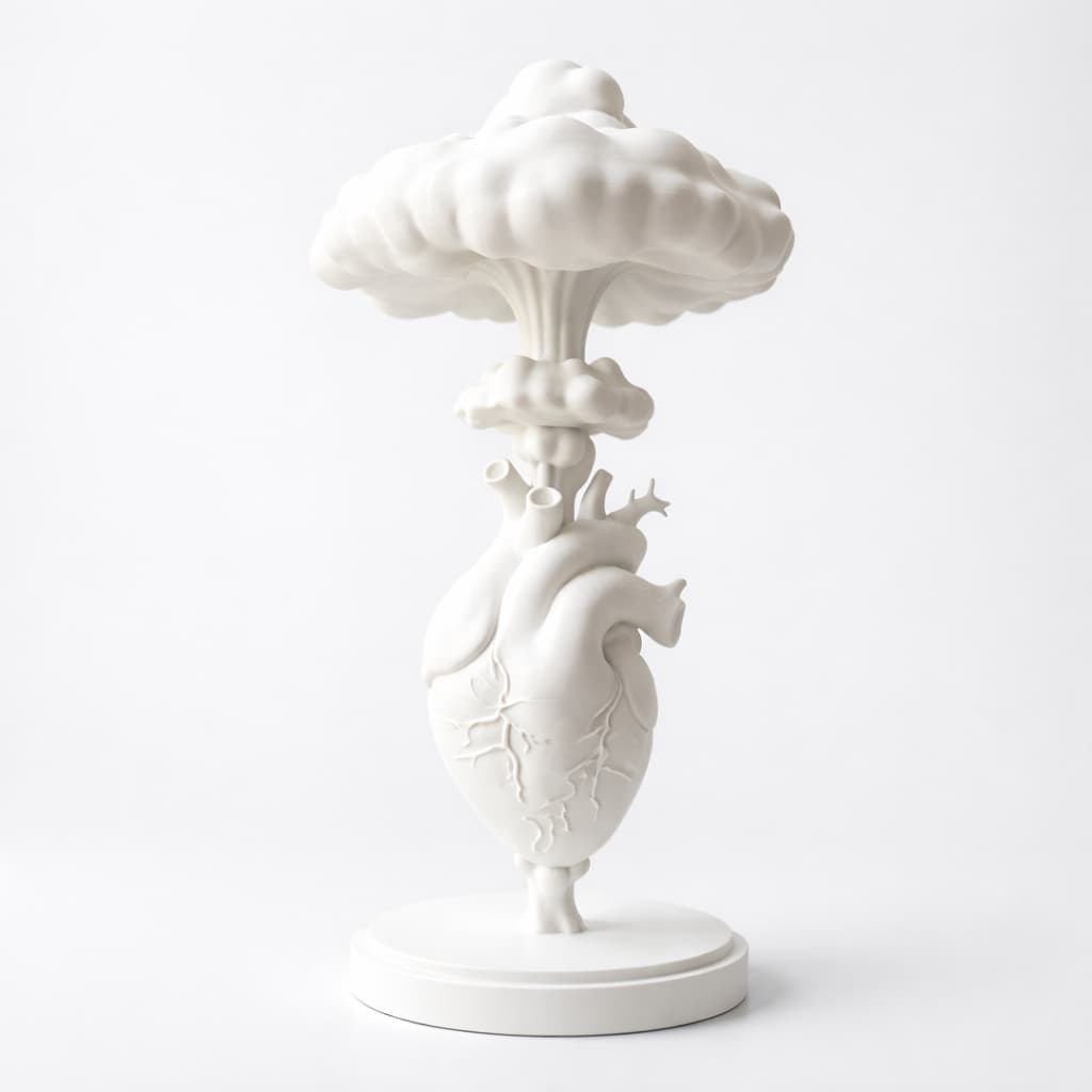Escultura Coração Artístico Peça Decorativa Para Sala