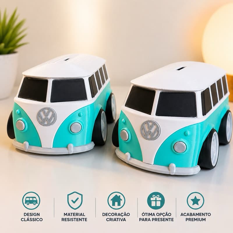 KOMBI COFRINHO RETRÔ 16x9 cm - O PRESENTE MAIS CRIATIVO