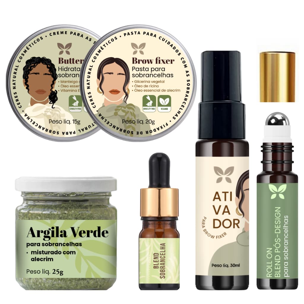 Kit Crescimento de Sobrancelhas - Restauração e Design Perfeito Linha Profissional Studio de Beleza
