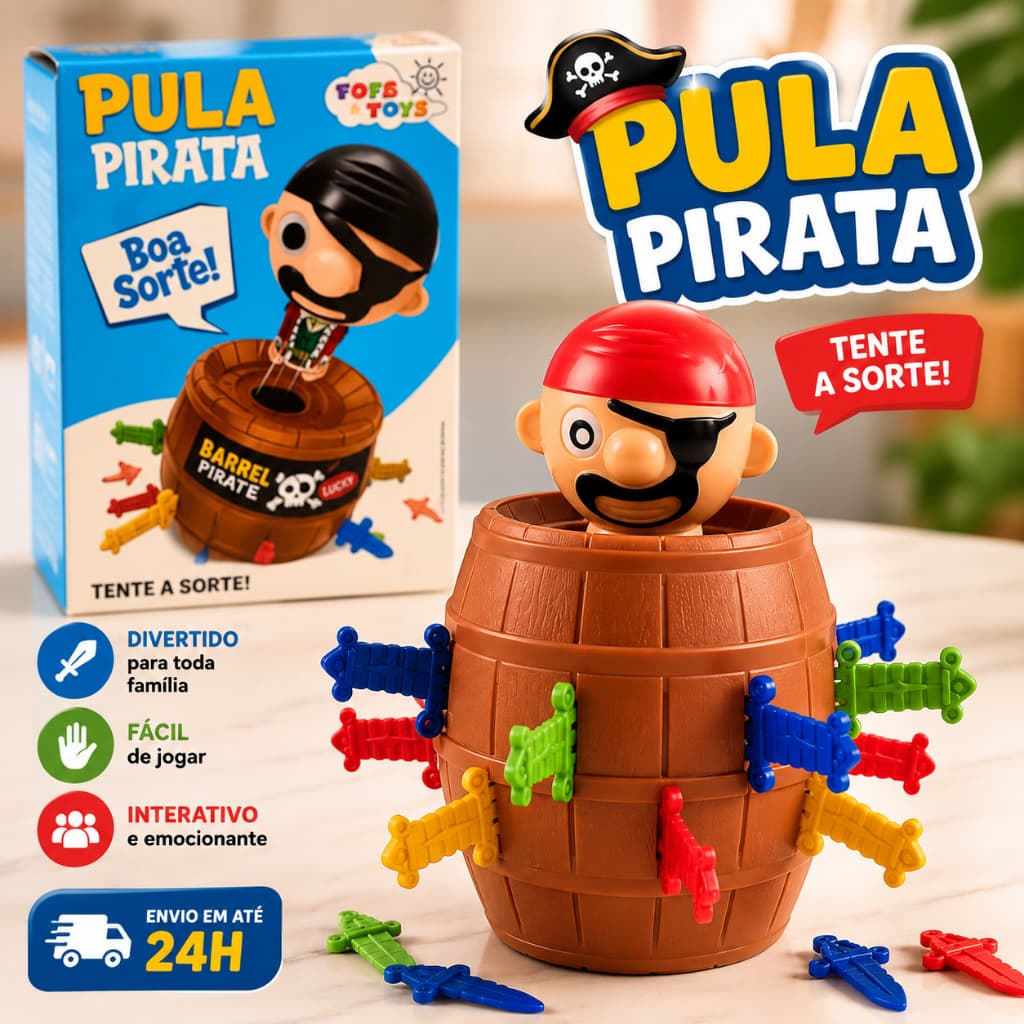 Pula Pirata Jump Brinquedo Infantil Jogo 16 Peças Divertido