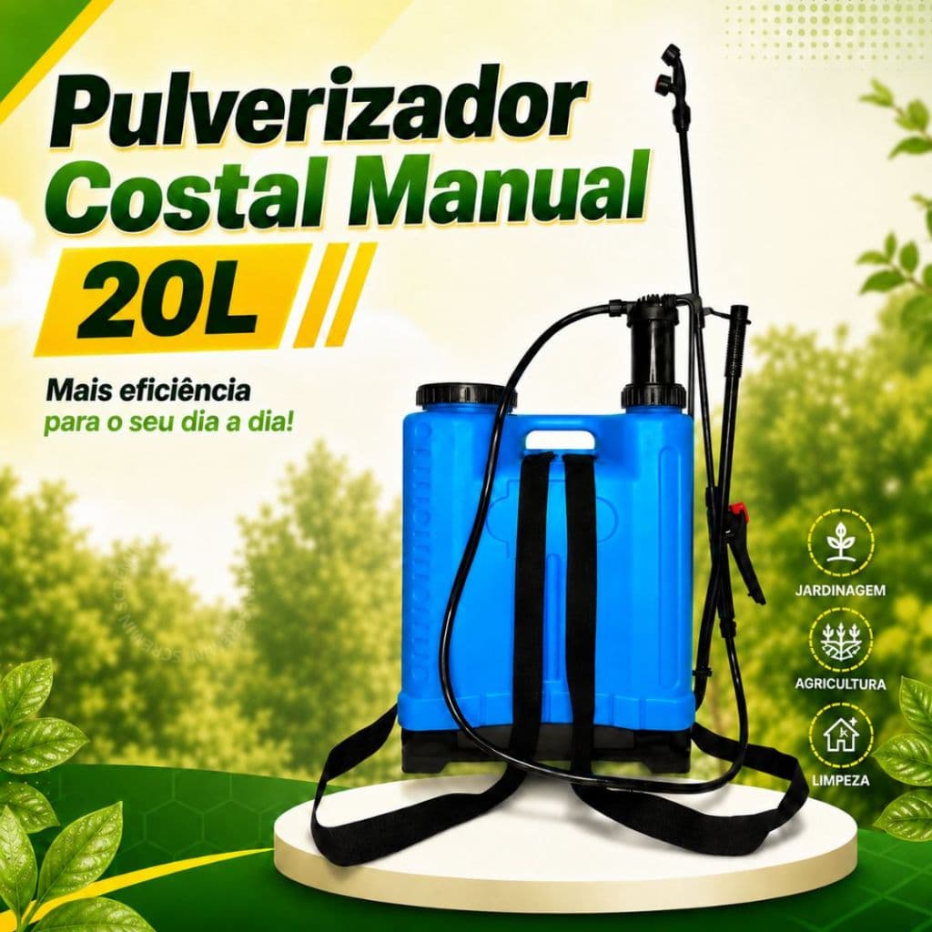 Pulverizador Costal Manual 20L Agrícola Jardinagem Bomba Pressão Pulverizador de Plantas
