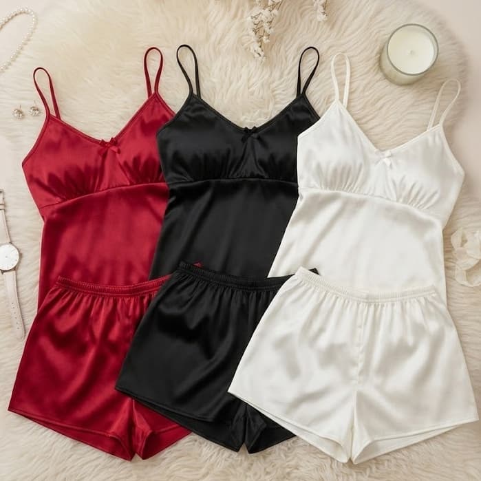 Baby Doll De Liganete Short Doll Pijama MANU Liso de Calor Fresquinho Alcinha Verão Sensual P AO GG