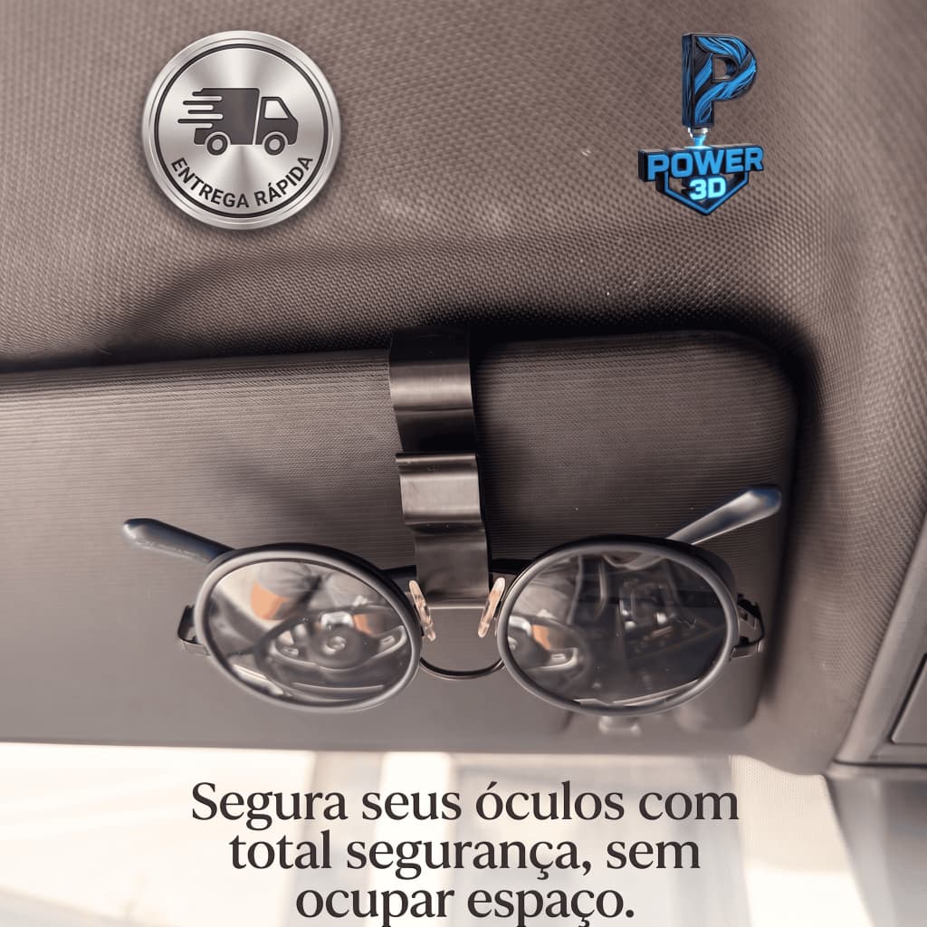 Prendedor Suporte Oculos Carro Quebra Sol Clip Universal Porta Oculos Premium Automotivo