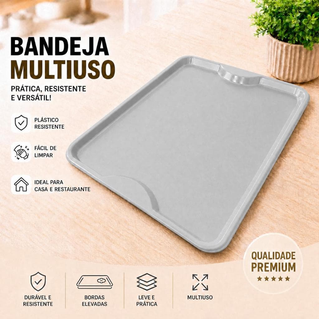 Bandeja De Plastico Grande 33x48 Atacado Para Lanchonete Restaurante Fast Food Servir Refeição Plastica Grossa Resistent