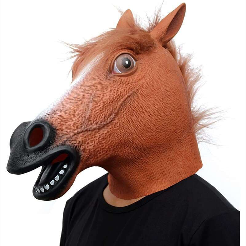 Mascara Cabeça De Cavalo Realista Cor Marrom - Carnaval, Festa