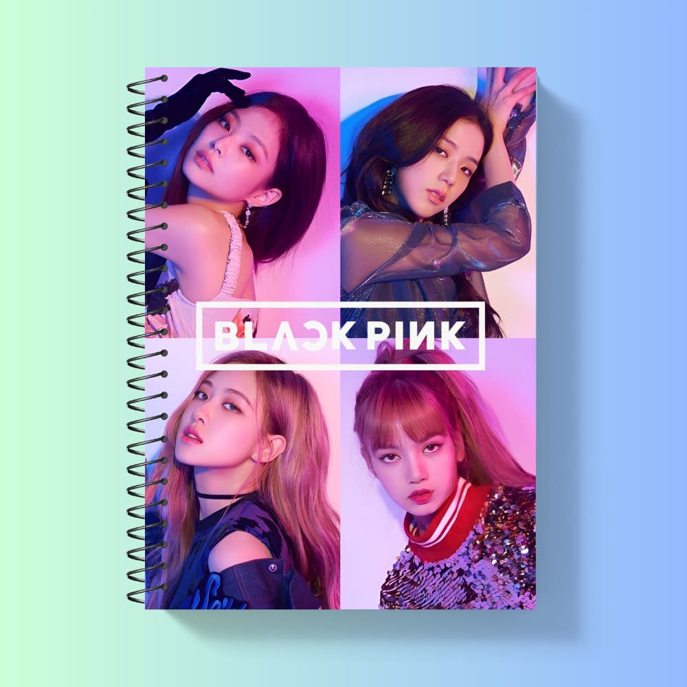 Caderno Black Pink Kpop Personalizado Capa Dura 1, 10 e 20 Materias