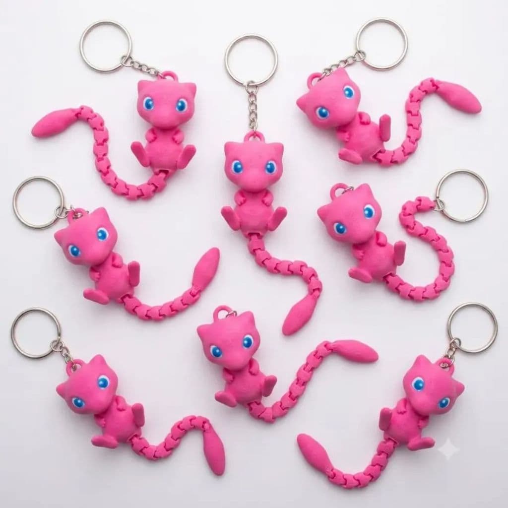 Kit 10 Chaveiros Chaveiro Mew Pokémon Articulado Rosa