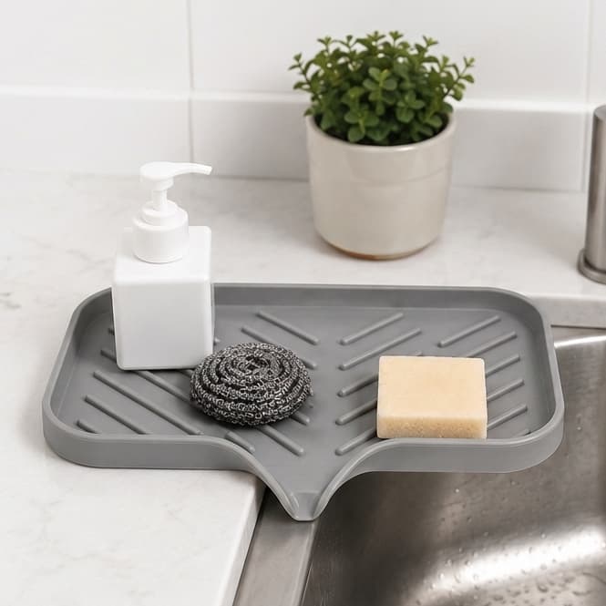 Organizador de Pia Silicone Escorredor Porta Sabão Esponja Cozinha