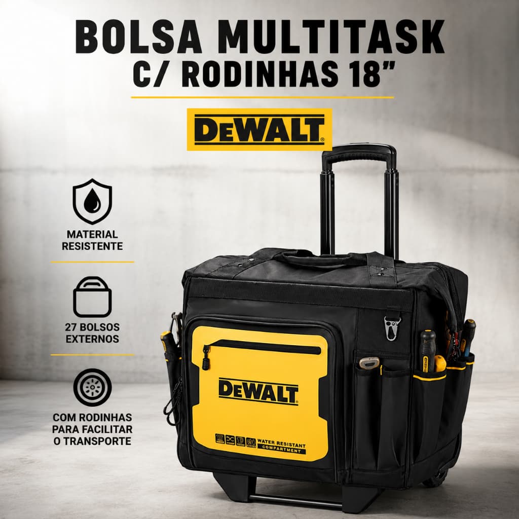 Bolsa Mala de Ferramentas Maleta de Ferramentas Com Rodinhas Mala de Ferramentas DeWALT Multitask