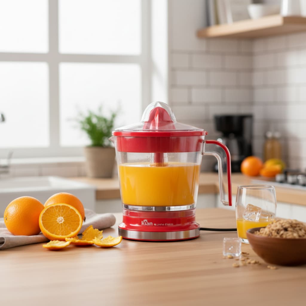 Espremedor Laranja Elétrico Kian 50W 1,2L 2 Cones Turbo Suco Frutas Espremedor Citrus Limão
