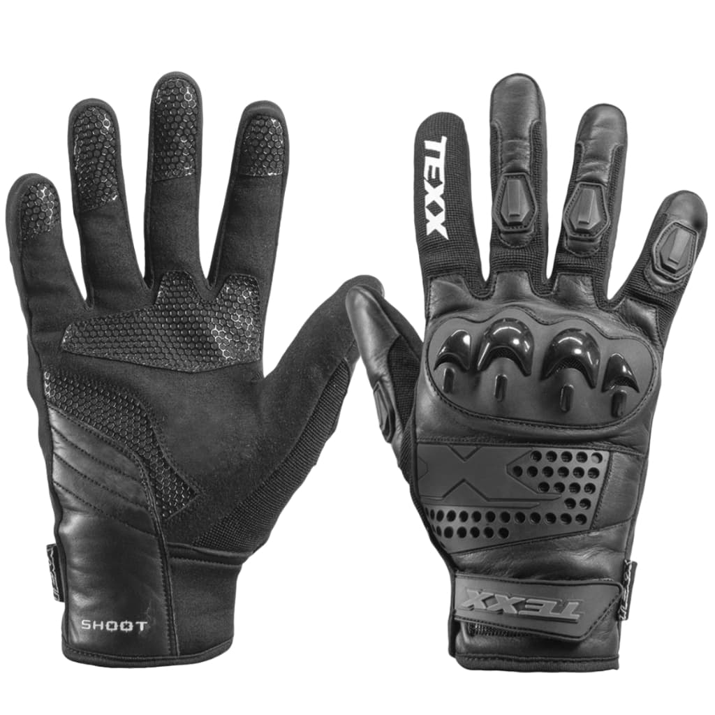 Luva Texx Old Shoot Preta Luva Couro Motociclismo Urbana Esportiva Moto Original Texx