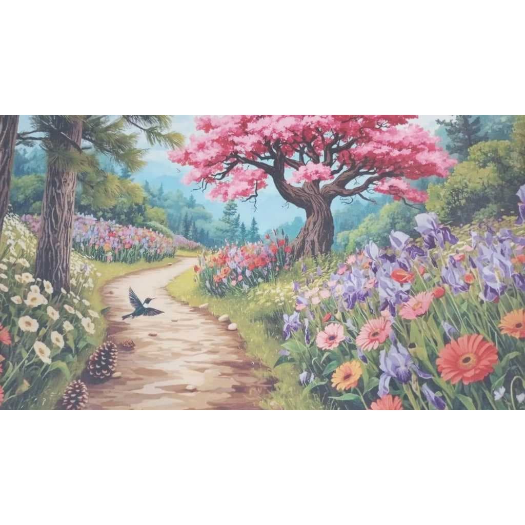 PROMOÇÃO!! Tela/Quadro Canvas Paisagem Beija-Flor/Campo de Flores